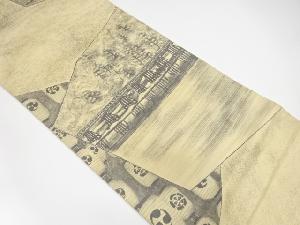 京名所模様織り出し　袋帯